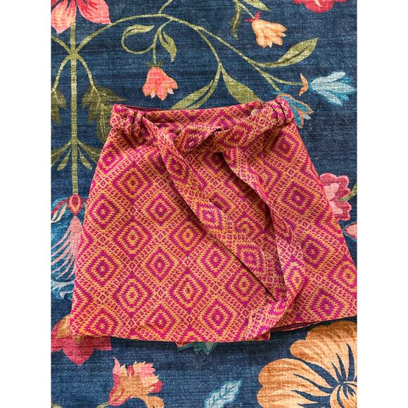 NWT Anthropologie Structured Knit Tapestry Wrap Mini Skirt Size 0 - Picture 1 of 6